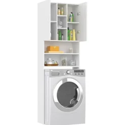 vidaXL Armario de lavadora 64x25,5x190 cm Blanco New
