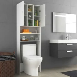 vidaXL Armario de lavadora 64x25,5x190 cm Blanco New