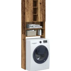 vidaXL Accesorios Para Electrodomésticos-Armario de lavadora madera envejecida 64x25,5x190 cm