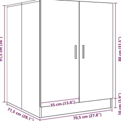 vidaXL Armario de lavadora gris hormigón 70,5x71,5x91,5 cm Gris hormig&oacute;n Online