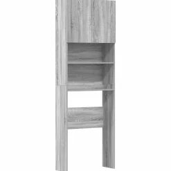 vidaXL Armario de lavadora madera ingeniería 64x24x190 cm Gris sonoma New