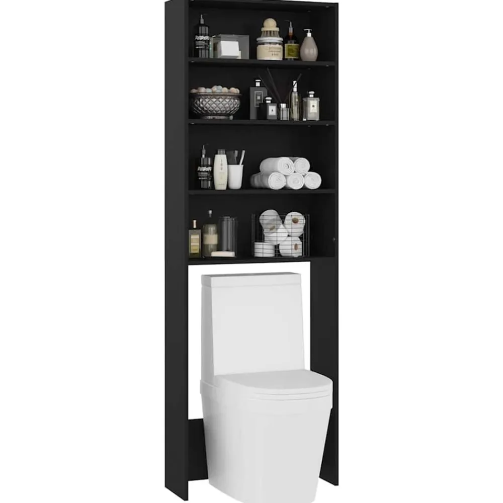 vidaXL Armario de lavadora 64x24x190 cm Negro Hot