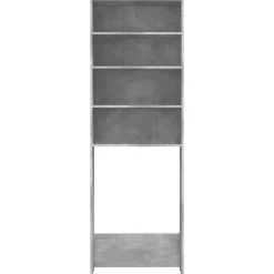 vidaXL Accesorios Para Electrodomésticos-Armario de lavadora gris hormigón 64x24x190 cm