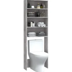 vidaXL Accesorios Para Electrodomésticos-Armario de lavadora gris hormigón 64x24x190 cm