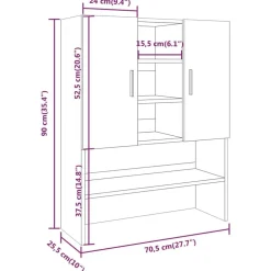 vidaXL Armario de lavadora madera contrachapada color Roble ahumado Online