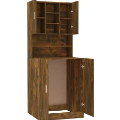 vidaXL Armario de lavadora madera contrachapada color Roble ahumado Online