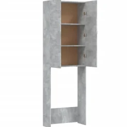 vidaXL Accesorios Para Electrodomésticos-Armario de lavadora gris hormigón 64x25,5x190 cm