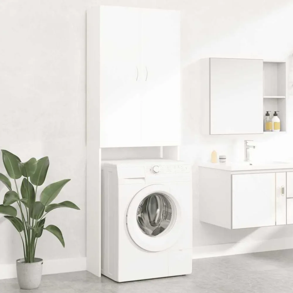 vidaXL Accesorios Para Electrodomésticos-Armario de lavadora 64x25,5x190 cm