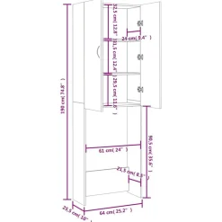 vidaXL Accesorios Para Electrodomésticos-Armario de lavadora 64x25,5x190 cm