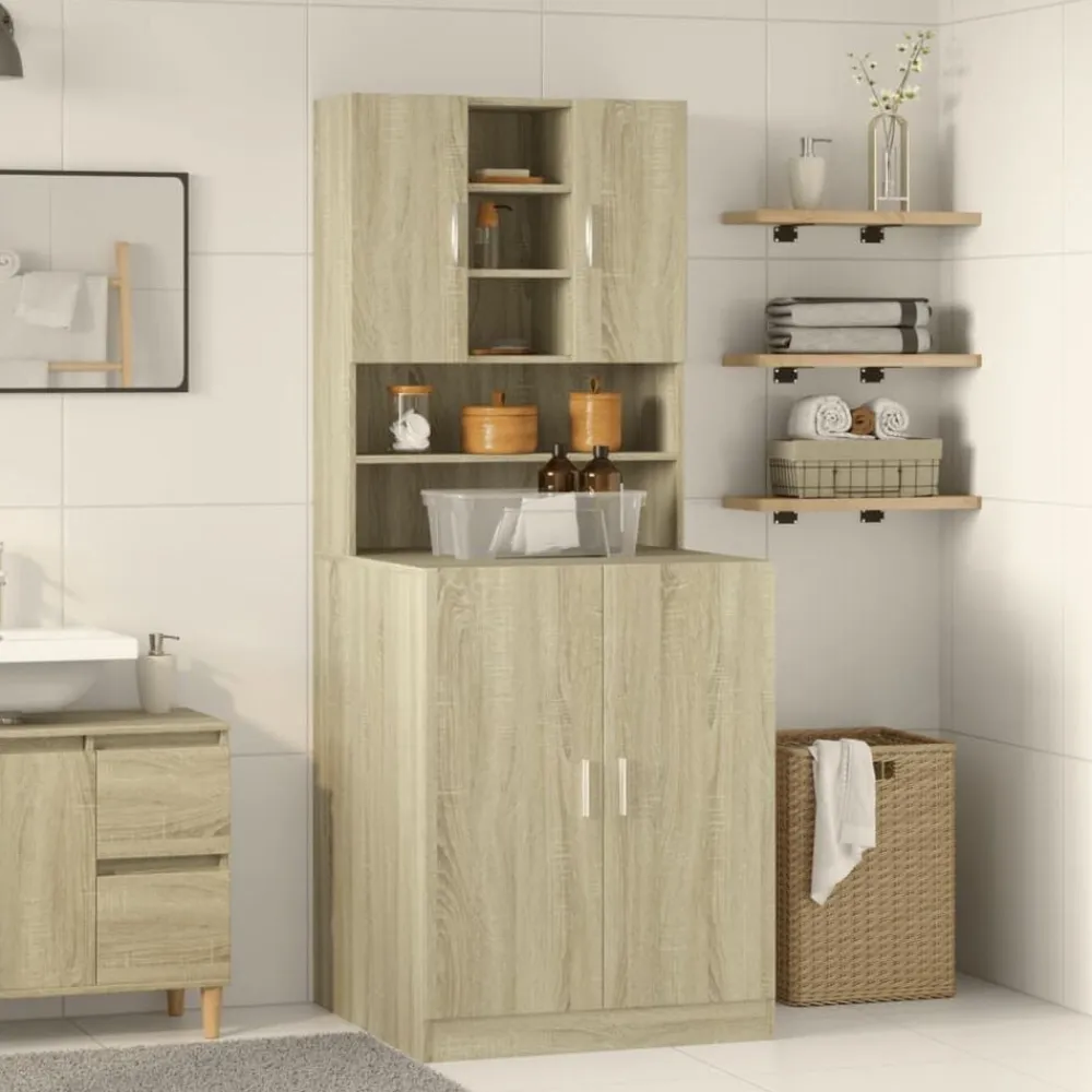 vidaXL Armario de lavadora 70,5x24x90 cm Roble Sonoma Best