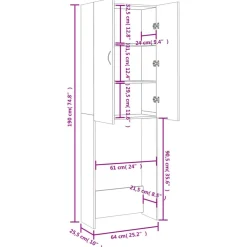 vidaXL Accesorios Para Electrodomésticos-Armario de lavadora color 64x25,5x190 cm
