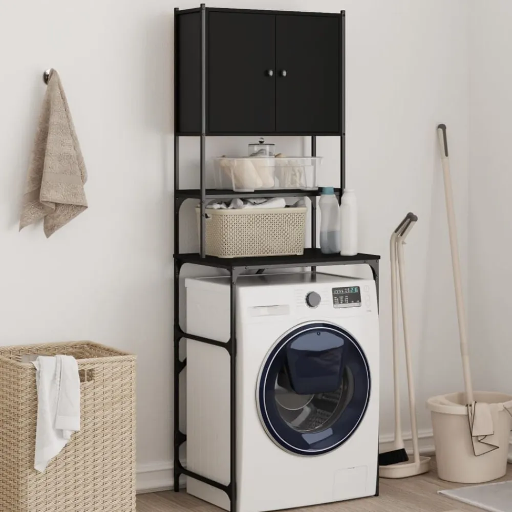 vidaXL Armario de lavadora 68x48,5x194 cm Negro Clearance
