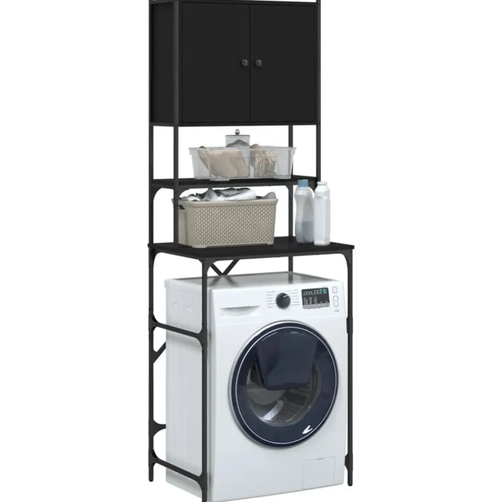 vidaXL Armario de lavadora 68x48,5x194 cm Negro Clearance