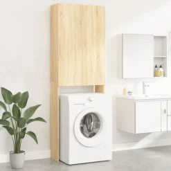 vidaXL Accesorios Para Electrodomésticos-Armario de lavadora color 64x25,5x190 cm
