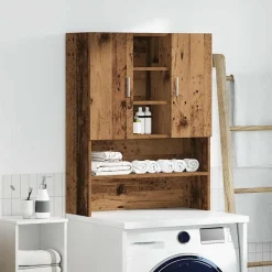 vidaXL Accesorios Para Electrodomésticos-Armario de lavadora madera envejecida 70,5x25,5x90 cm