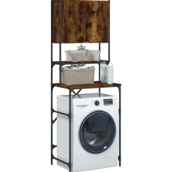 vidaXL Armario de lavadora color 68x48,5x194 cm Roble ahumado Best
