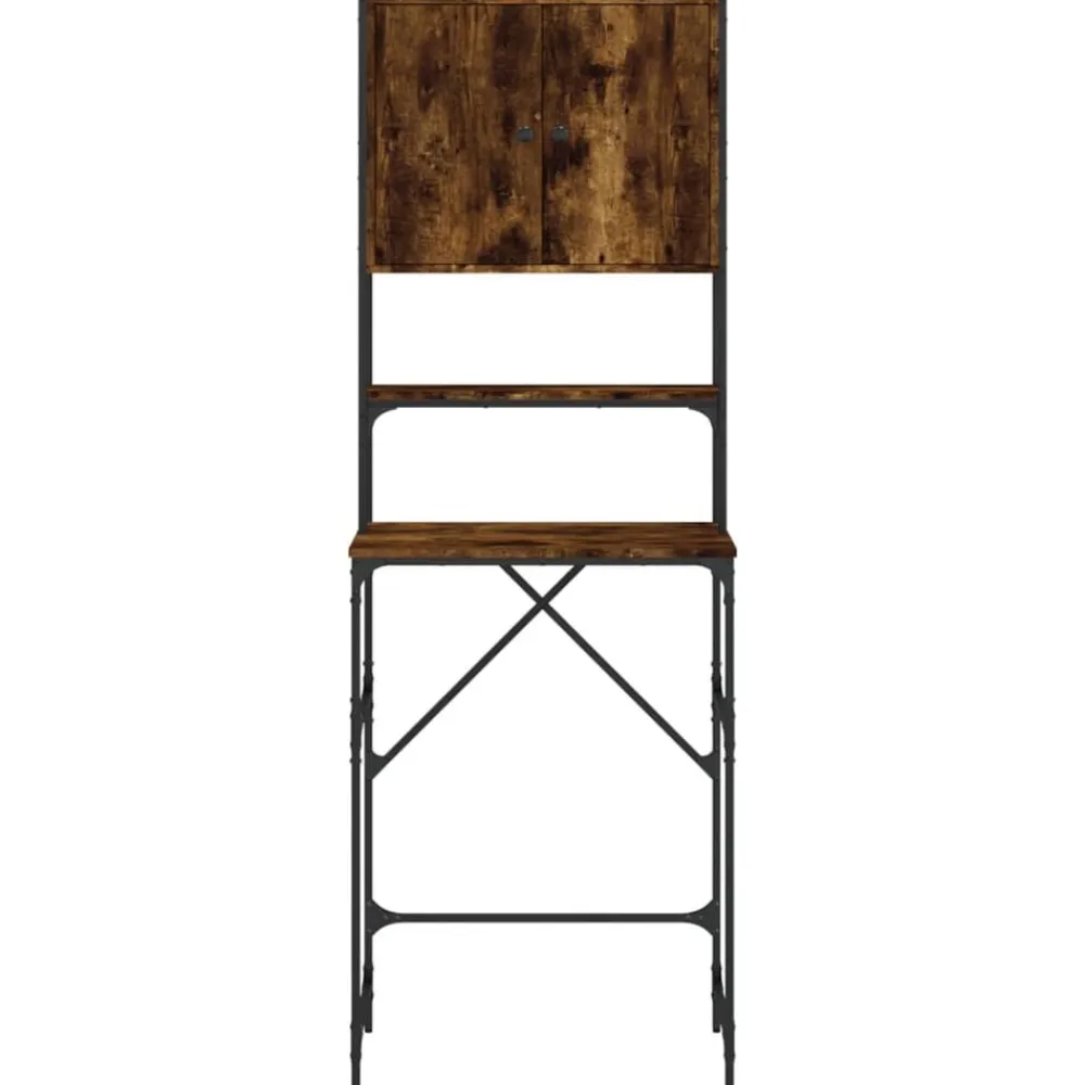 vidaXL Armario de lavadora color 68x48,5x194 cm Roble ahumado Best