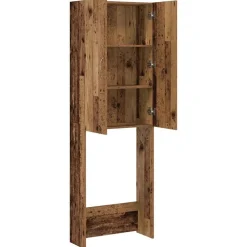 vidaXL Accesorios Para Electrodomésticos-Armario de lavadora madera envejecida 64x25,5x190 cm