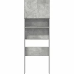 vidaXL Armario de lavadora madera ingeniería gris hormigón 64x24x190cm Gris hormigón Sale