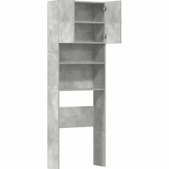 vidaXL Armario de lavadora madera ingeniería gris hormigón 64x24x190cm Gris hormigón Sale