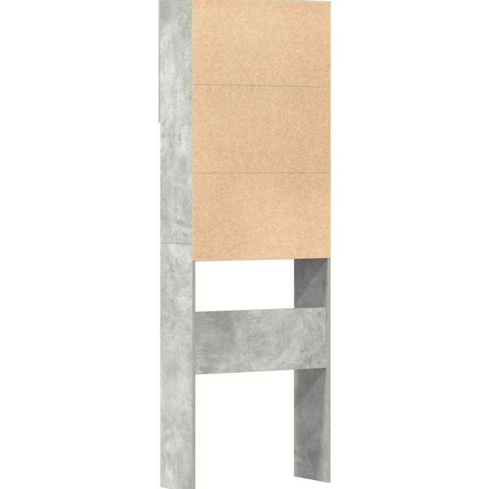 vidaXL Armario de lavadora madera ingeniería gris hormigón 64x24x190cm Gris hormigón Sale