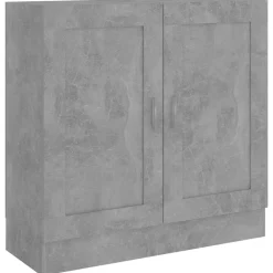 vidaXL Estanterías-Armario de libros contrachapada gris hormigón 82,5x30,5x80 cm