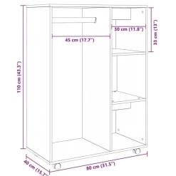 vidaXL Armarios Y Almacenamiento-Armario de madera de ingeniería 80x40x110 cm