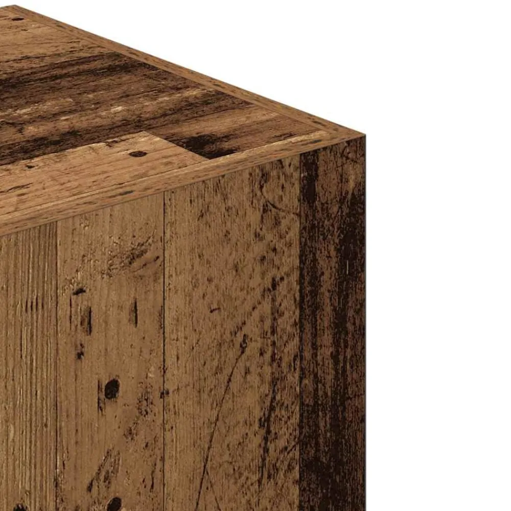 vidaXL Armarios Y Almacenamiento-Armario de madera de ingeniería madera envejecida 80x52x180 cm
