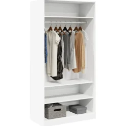 vidaXL Armario de madera contrachapada 100x50x200 cm Blanco Clearance