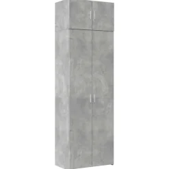 vidaXL Armario de madera de ingeniería gris hormigón 70x42,5x225 cm Gris hormigón Hot