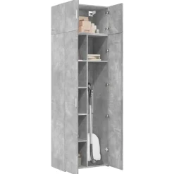 vidaXL Armario de madera de ingeniería gris hormigón 70x42,5x225 cm Gris hormig&oacute;n Hot