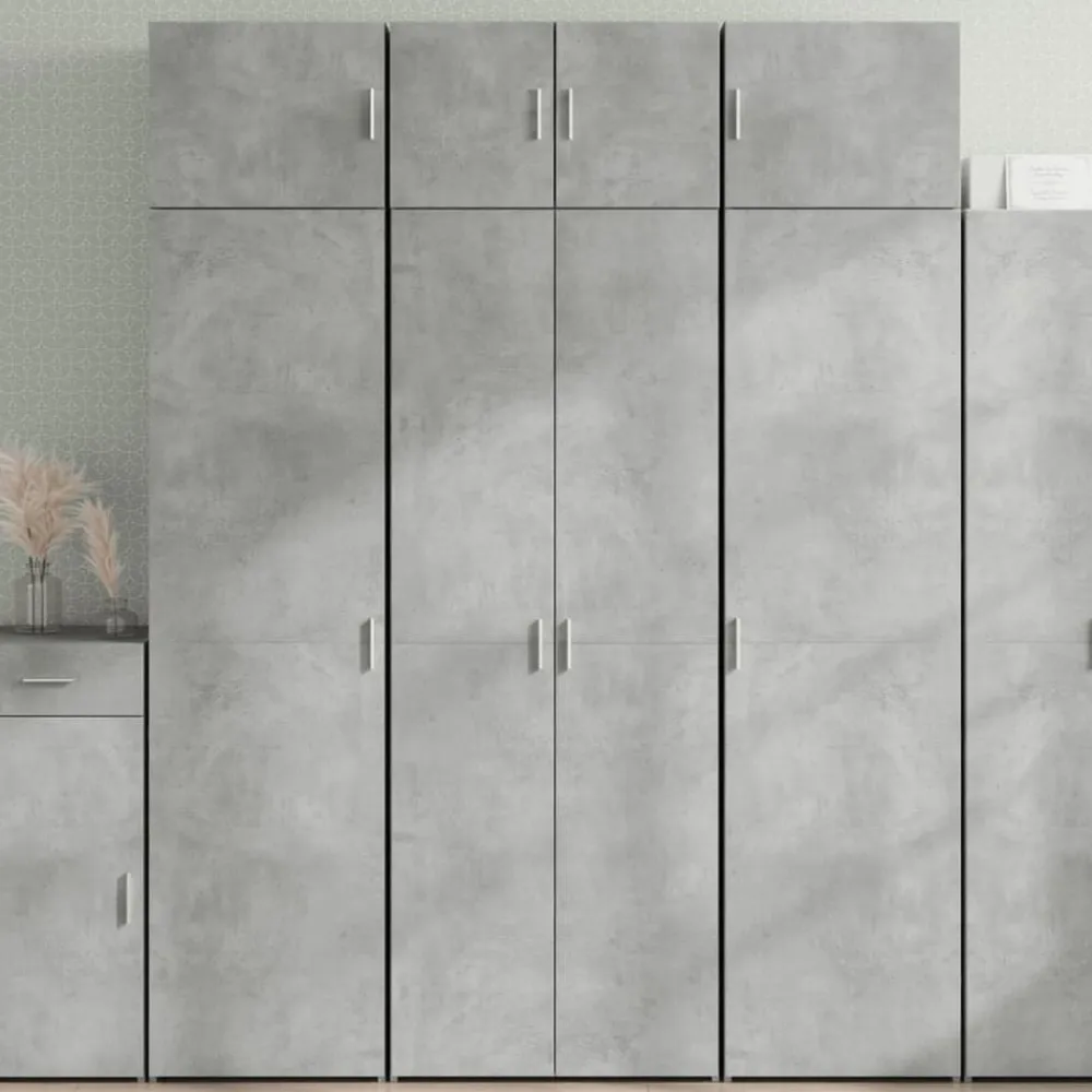 vidaXL Armarios Y Almacenamiento-Armario de madera de ingeniería gris hormigón 70x42,5x225 cm