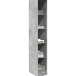 vidaXL Armarios Y Almacenamiento-Armario de madera de ingeniería gris hormigón 30x50x200 cm