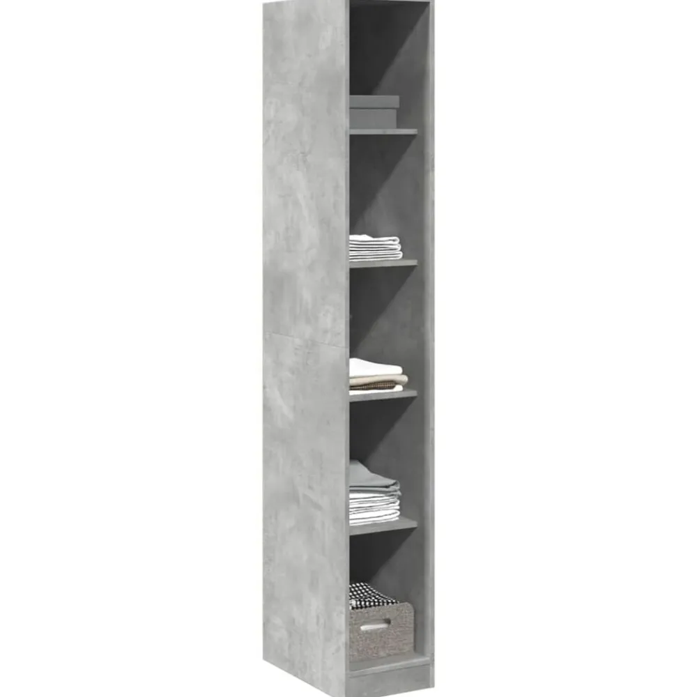 vidaXL Armarios Y Almacenamiento-Armario de madera de ingeniería gris hormigón 30x50x200 cm