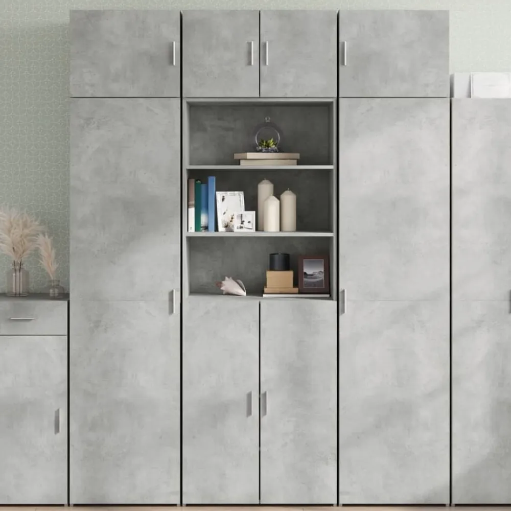 vidaXL Armarios Y Almacenamiento-Armario de madera de ingeniería gris hormigón 70x42,5x225 cm