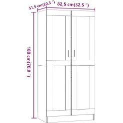vidaXL Armario de madera contrachapada 82,5x51,5x180 cm Gris sonoma Hot