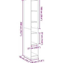 vidaXL Armario de madera de ingeniería 30x50x200 cm Roble Sonoma Discount