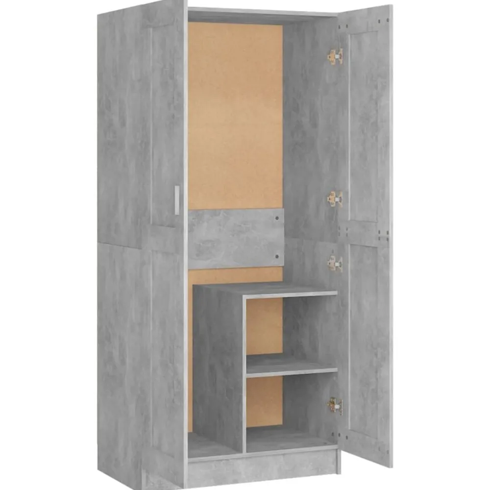 vidaXL Armario de madera contrachapada gris hormigón 82,5x51,5x180 cm Gris hormigón Online
