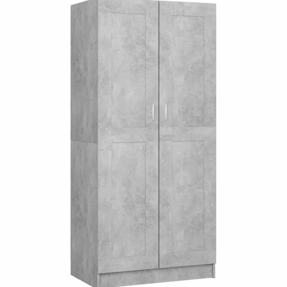 vidaXL Armario de madera contrachapada gris hormigón 82,5x51,5x180 cm Gris hormigón Online