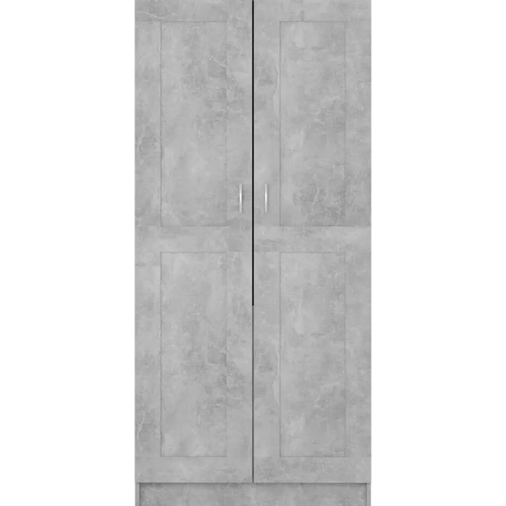 vidaXL Armario de madera contrachapada gris hormigón 82,5x51,5x180 cm Gris hormigón Online