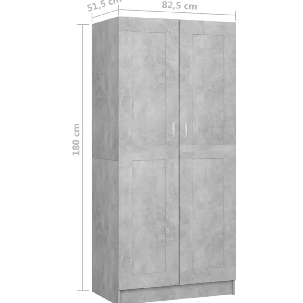 vidaXL Armario de madera contrachapada gris hormigón 82,5x51,5x180 cm Gris hormigón Online