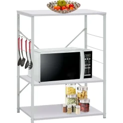 vidaXL Armario de microondas madera ingeniería 60x39,6x79,5 cm Blanco New