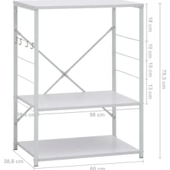 vidaXL Armario de microondas madera ingeniería 60x39,6x79,5 cm Blanco New