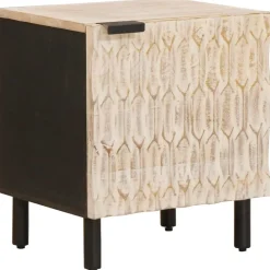 vidaXL Armario de Noche 40 x 33 x 46 cm Madera de mango maciza Acabado lavado Online