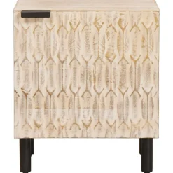 vidaXL Armario de Noche 40 x 33 x 46 cm Madera de mango maciza Acabado lavado Online