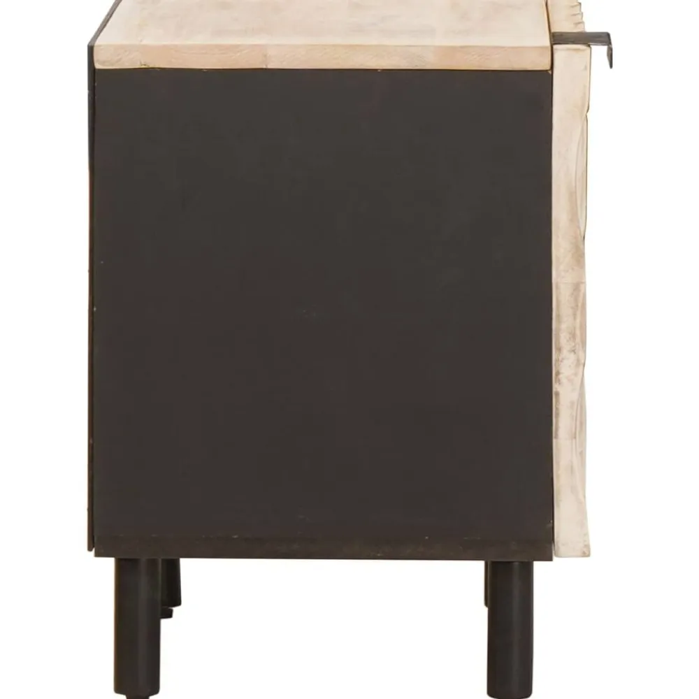 vidaXL Armario de Noche 40 x 33 x 46 cm Madera de mango maciza Acabado lavado Online