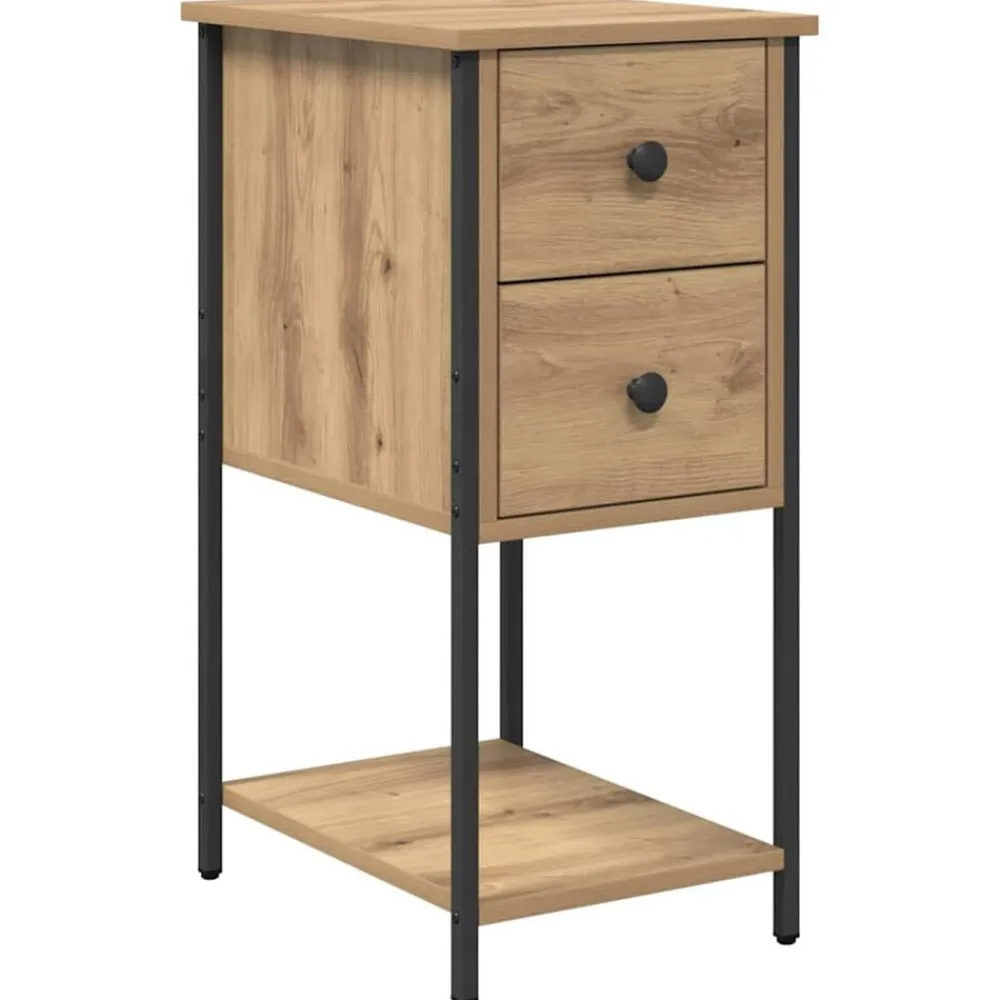 vidaXL Armario de Noche con cajón 32 x 42 x 70 cm Roble artisan Discount