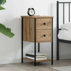 vidaXL Armario de Noche con cajón 32 x 42 x 70 cm Roble artisan Discount