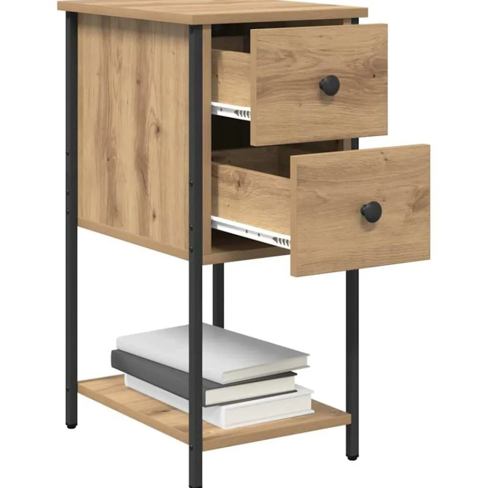 vidaXL Armario de Noche con cajón 32 x 42 x 70 cm Roble artisan Discount
