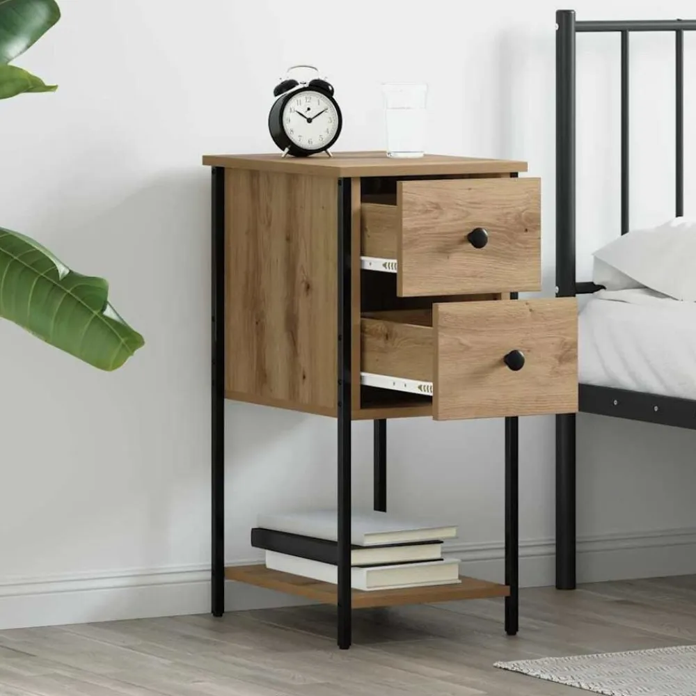vidaXL Armario de Noche con cajón 32 x 42 x 70 cm Roble artisan Discount